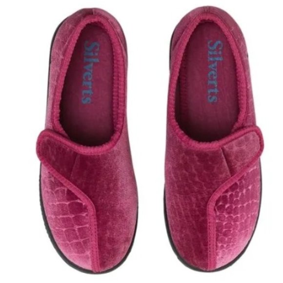 NWT - Silverts Women's Extra Wide Easy Closure Comfort Slipper, Rose - Size 10 - Picture 2 of 6